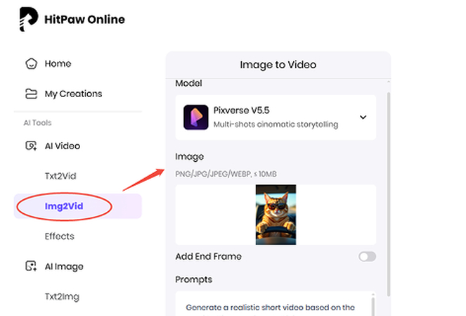 Choose text, image, or TikTok template to create AI video