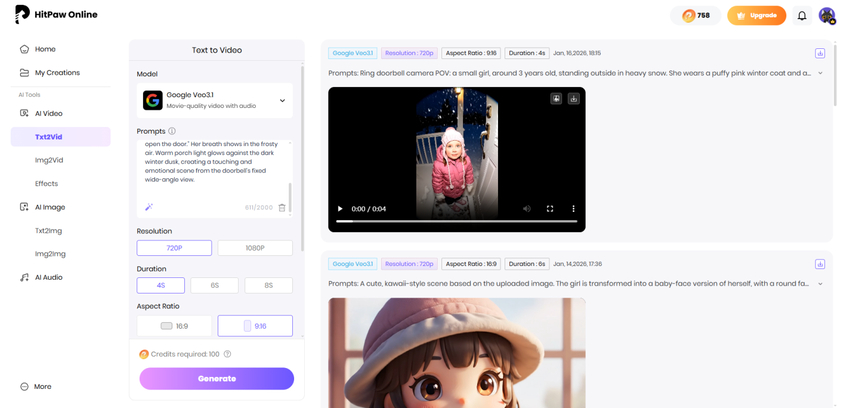 Preview and download the AI-generated TikTok video