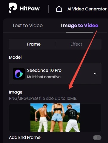 upload image to hitpaw ai twerk video maker