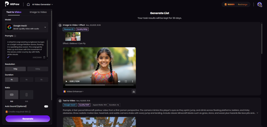 hitpaw ai video enter prompt