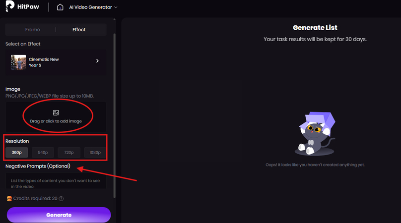 HitPaw Online choose the resolution