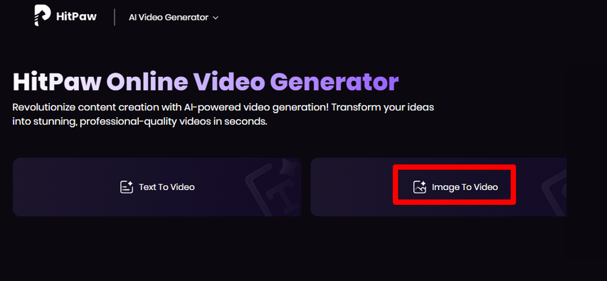 HitPaw AI Video Generator Image to Video tool