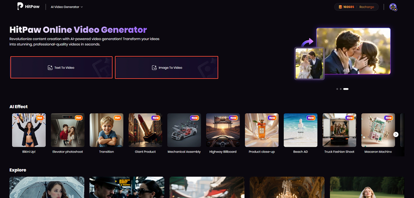 visit hitpaw ai video generator