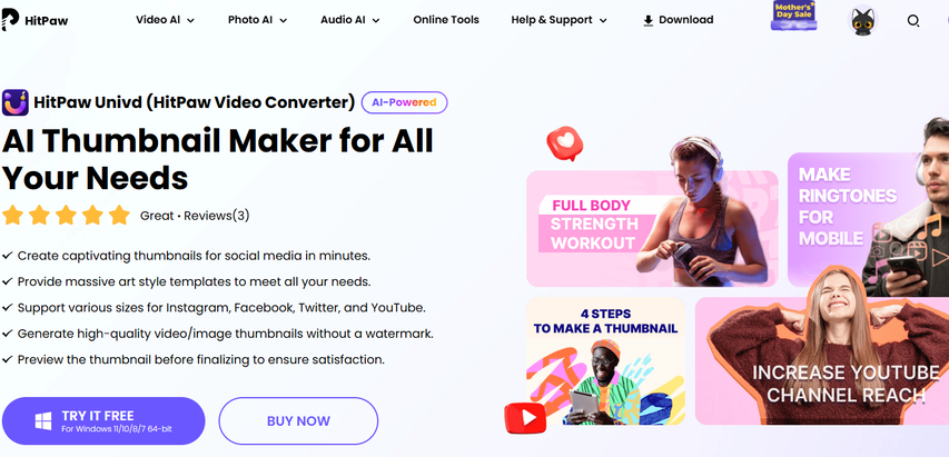 HitPaw AI YouTube Thumbnail Maker