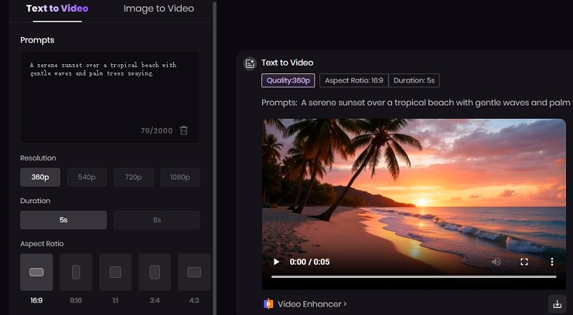 create ai video of nature using hitpaw generator