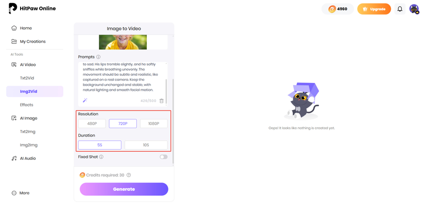 select resolution duration