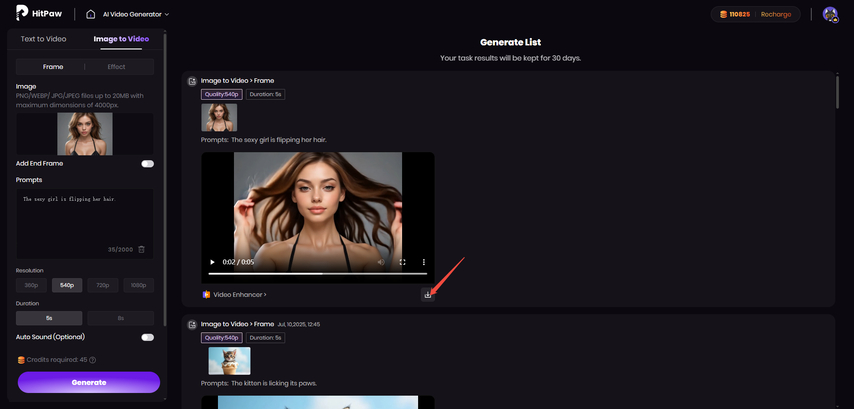 download AI video
