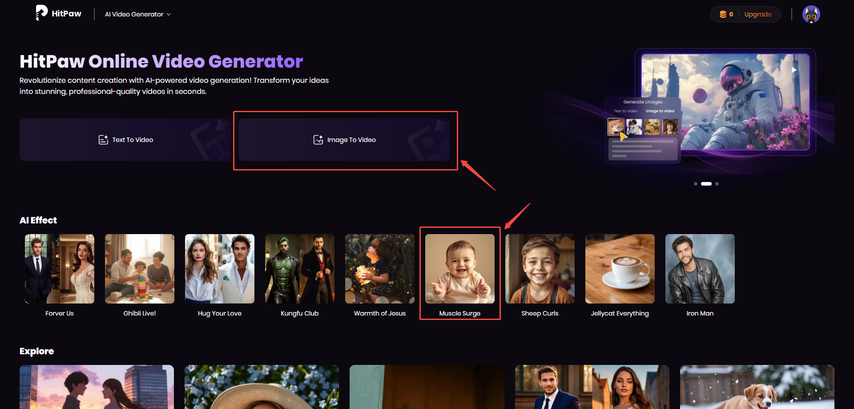 visit hitpaw and select text to video