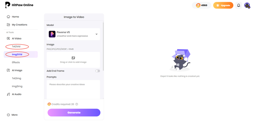 visit hitpaw and select text to video