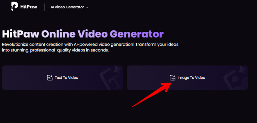 HitPaw Online Video Generator tool from pictures