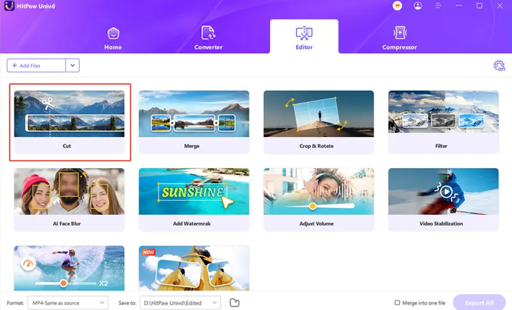 HitPaw Univd Cut tool