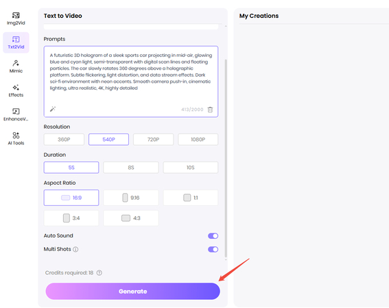 Customize Hologram Video AI