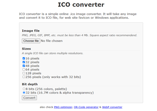 ICO Converter PNG to ICO converter