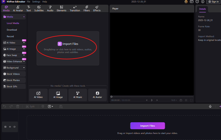 Importing Snapchat video in HitPaw Edimakor