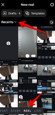 Instagram REEL section