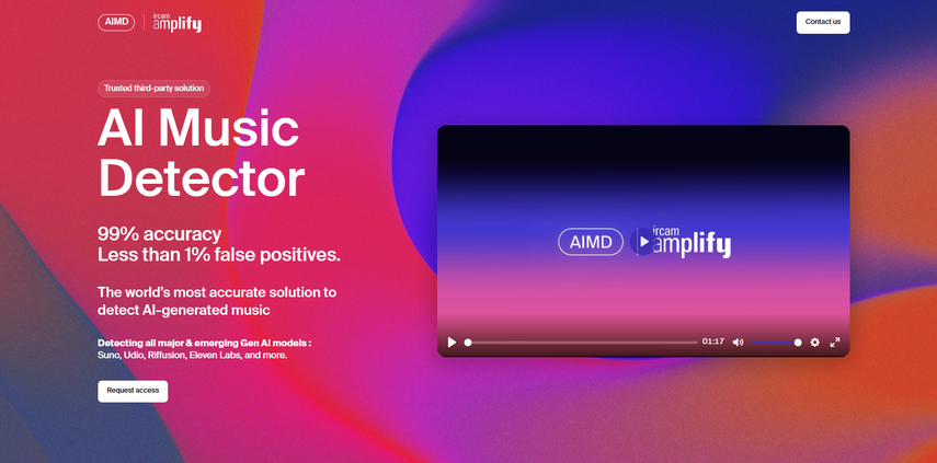 Ircam Amplify AI Music Detector