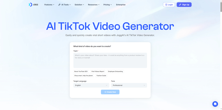 joggai tiktok video generator