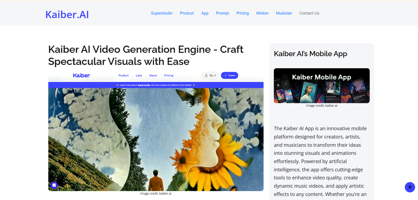 kaiber ai tool for creative fight video generation