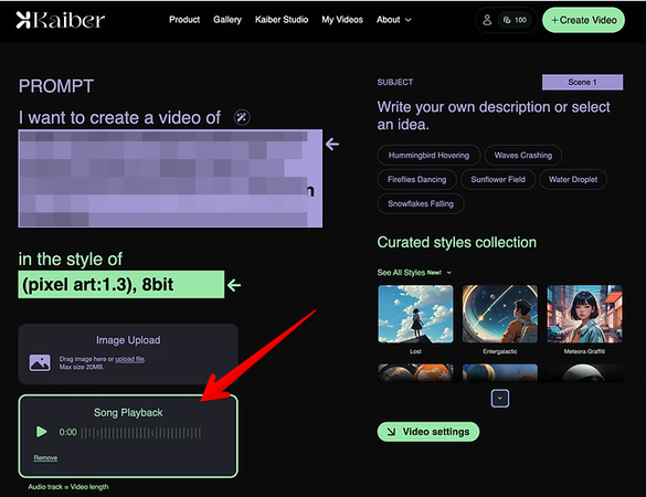 Kaiber AI music video generator