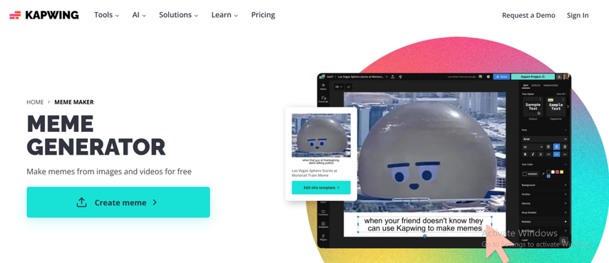 make spongebob ai video memes with kapwing