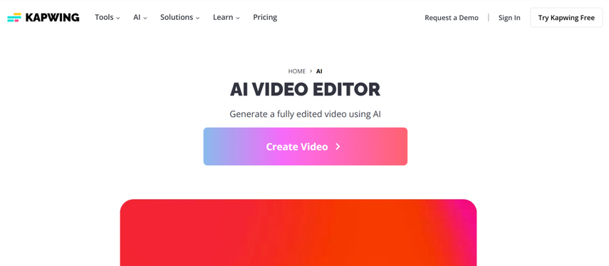 kapwing tool for ai video style transfer