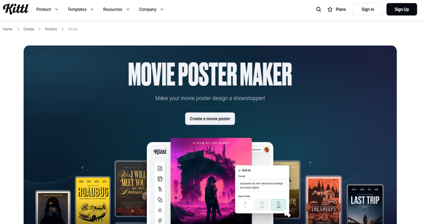 Kittl AI movie poster generator