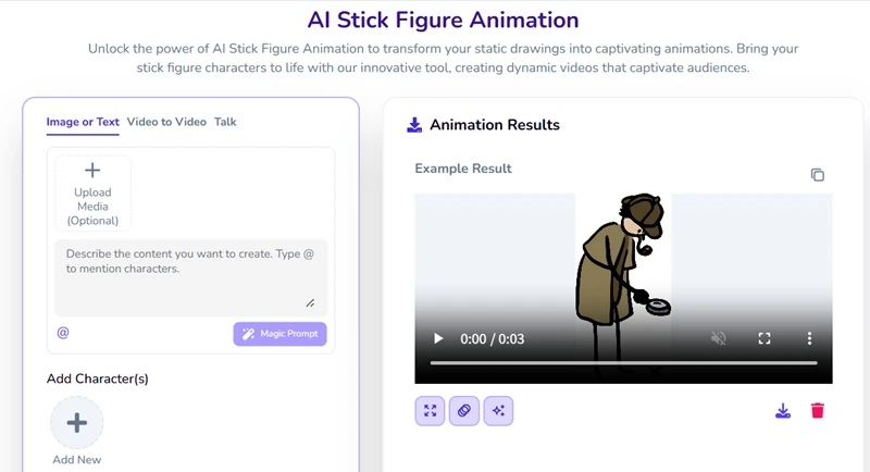 komiko ai stick figure animation