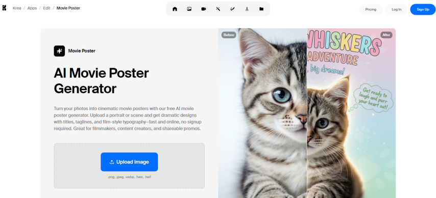Krea AI movie poster generator