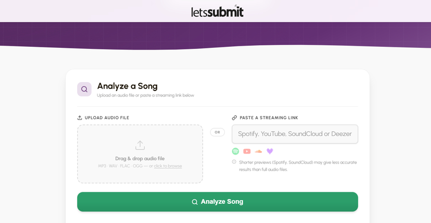 Letssubmit AI Song Detector