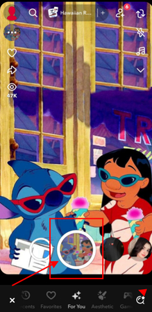 record video or photo with lilo and stitch