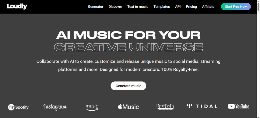 loudly ai music extender