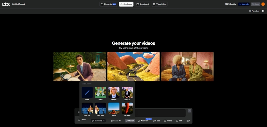 LTX Studio AI Video Generator with Camera Control