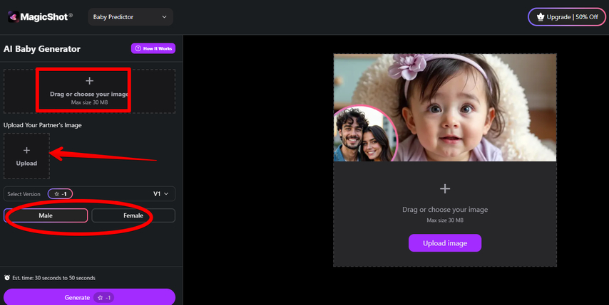 MagicShot AI Baby Face Generator