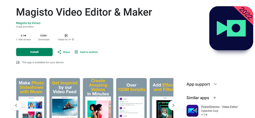 Magisto photo video maker app