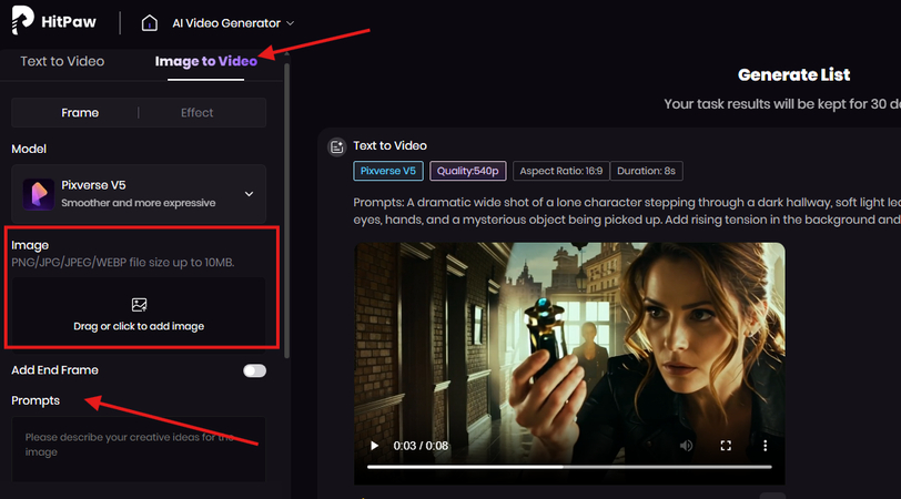 Making a movie trailer from images using HitPaw AI Video Generator