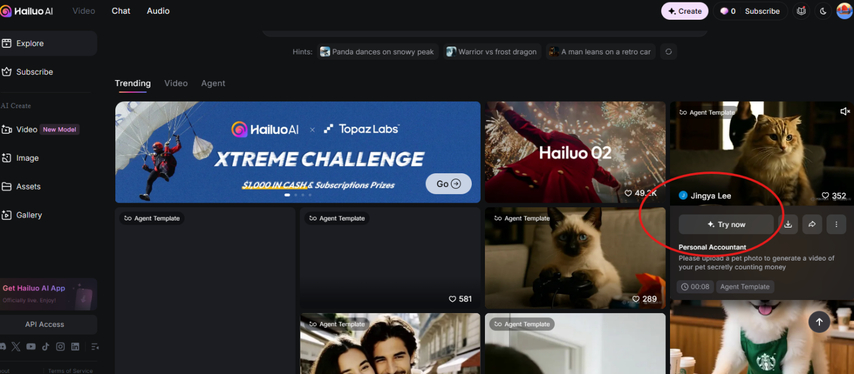 MiniMax AI Video templates