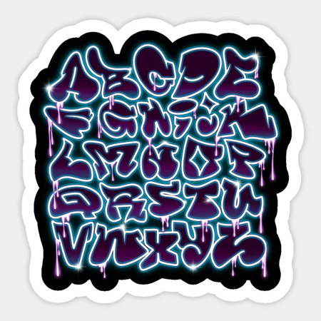 neon bubble graffiti lettering