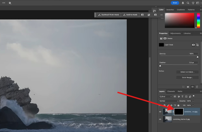 New black mask layer on the top layer