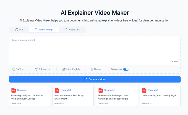 NoteGPT.io AI explainer video maker