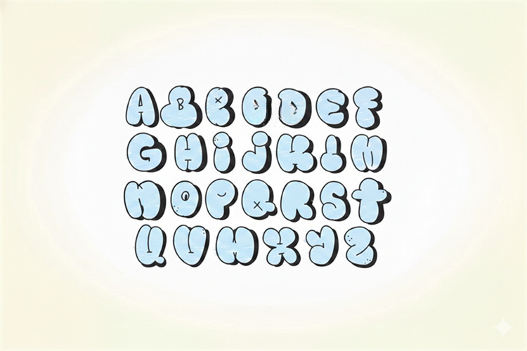 old school graffiti bubble letters