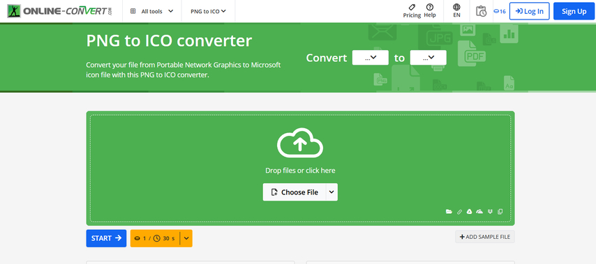 Online-Convert PNG to ICO converter