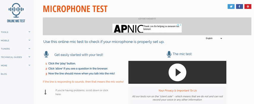 Online Mic Test tool