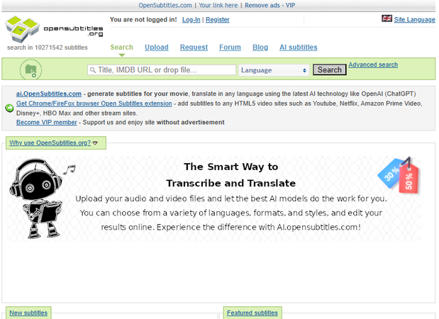 OpenSubtitles YIFY subtitles download alternative