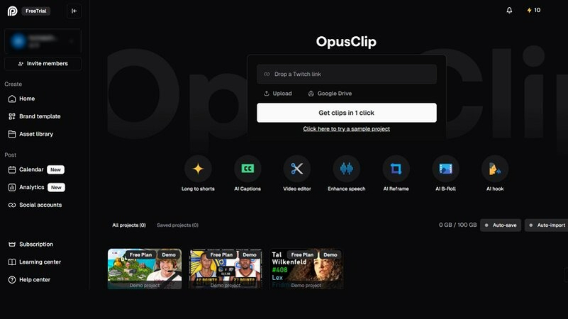 OpusClip Convert Landscape Video to Portrait