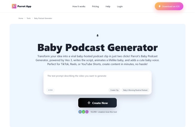 parrot ai baby podcast generator