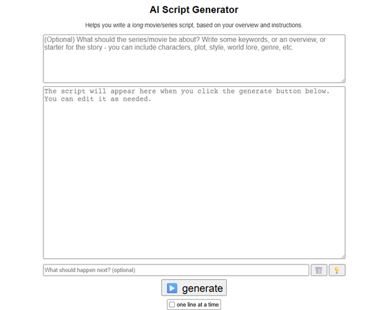 Perchance AI movie script generator