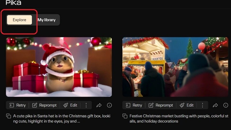 pika labs ai christmas video maker