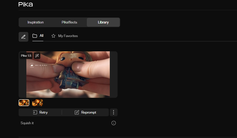 Pika squish AI video effect