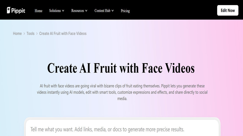 pippit ai fruit with face homepage