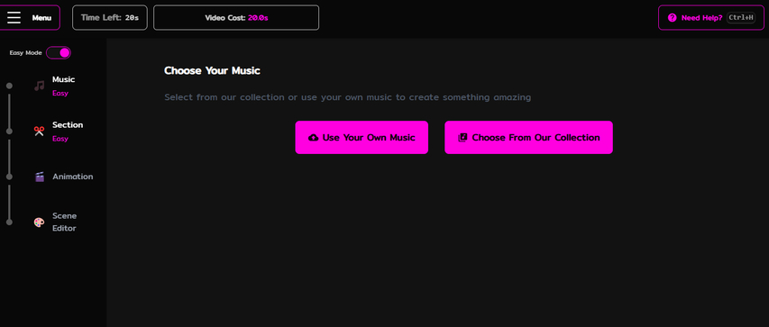 Plazmapunk AI music video generator